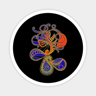 Abstract Peace Flower (Orange) Magnet